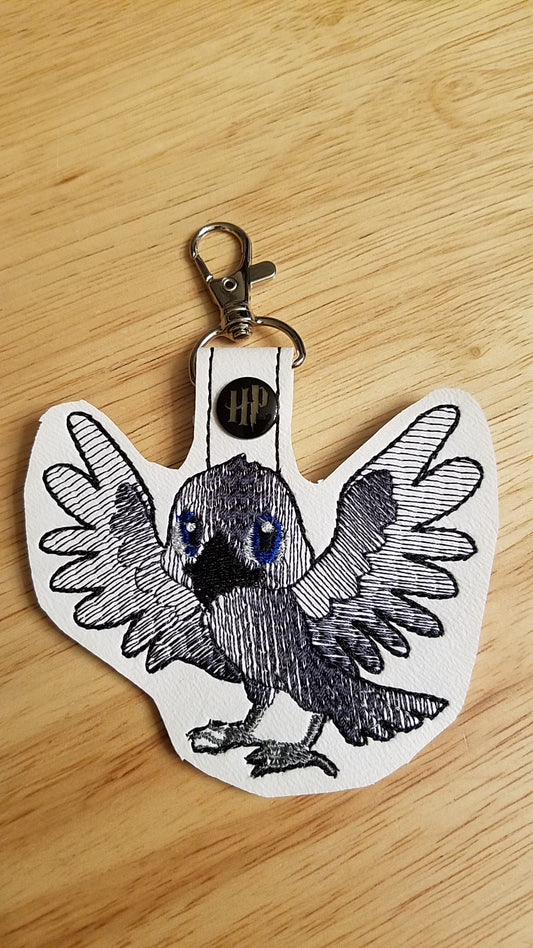 Chibi Raven Embroidered Keychain