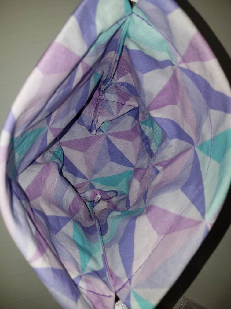 The Sarah Drawstring Bag w/Pockets - Pastel Geometrics