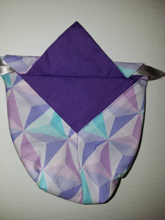 The Sarah Drawstring Bag w/Pockets - Pastel Geometrics