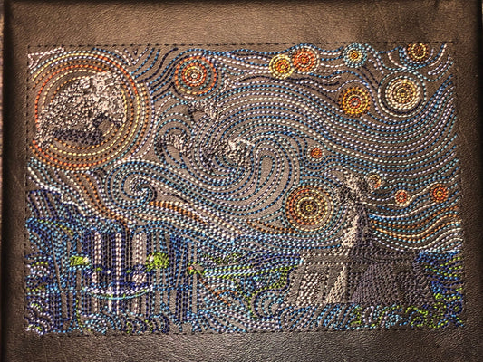 Starry Night Good Guys Embroidery Hanging