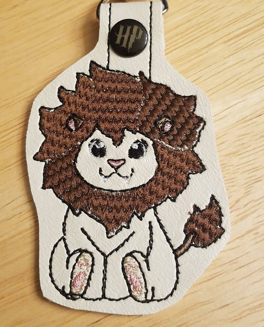 Chibi Lion Embroidered Keychain