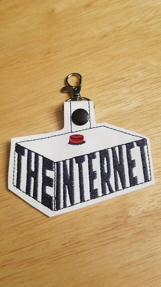 Internet Button Embroidered Keychain