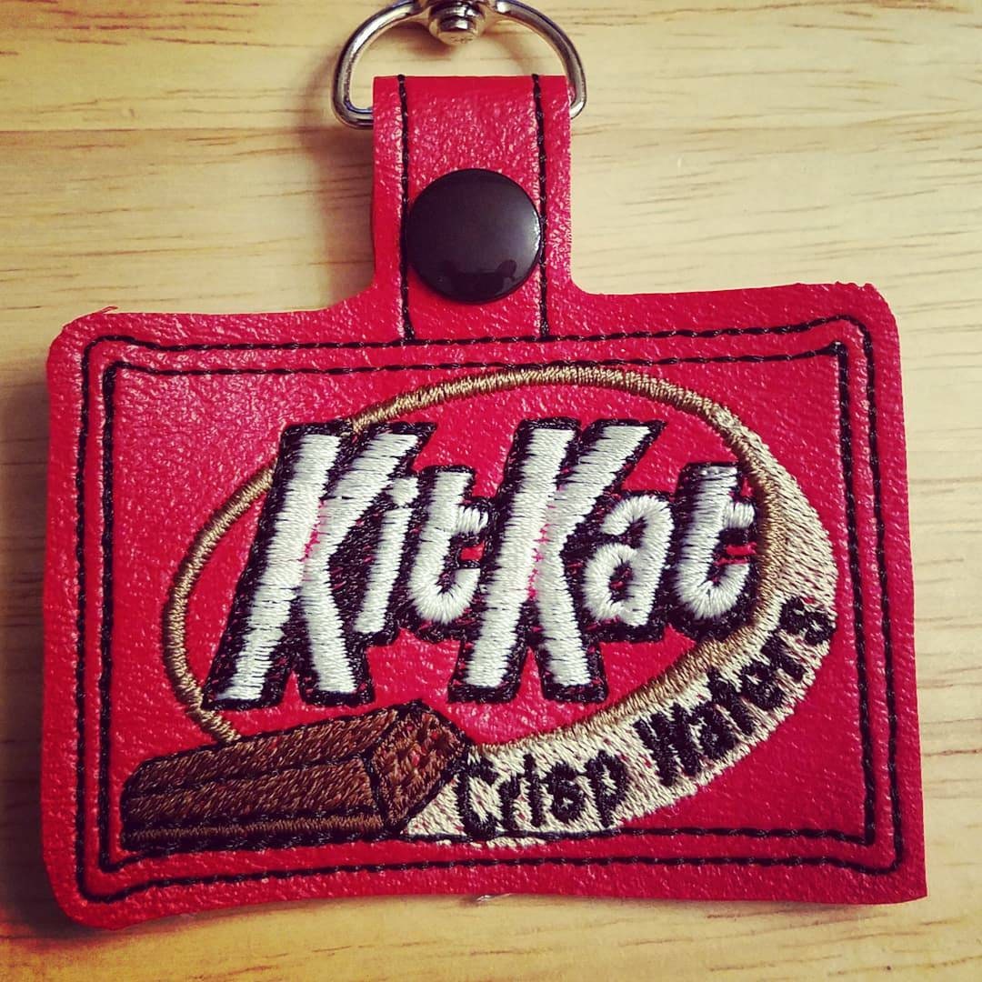 Kitkat Embroidered Keychain