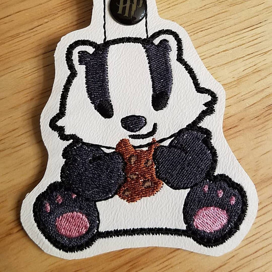 Chibi Badger Embroidered Keychain
