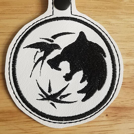 Wolf Embroidered Keychain