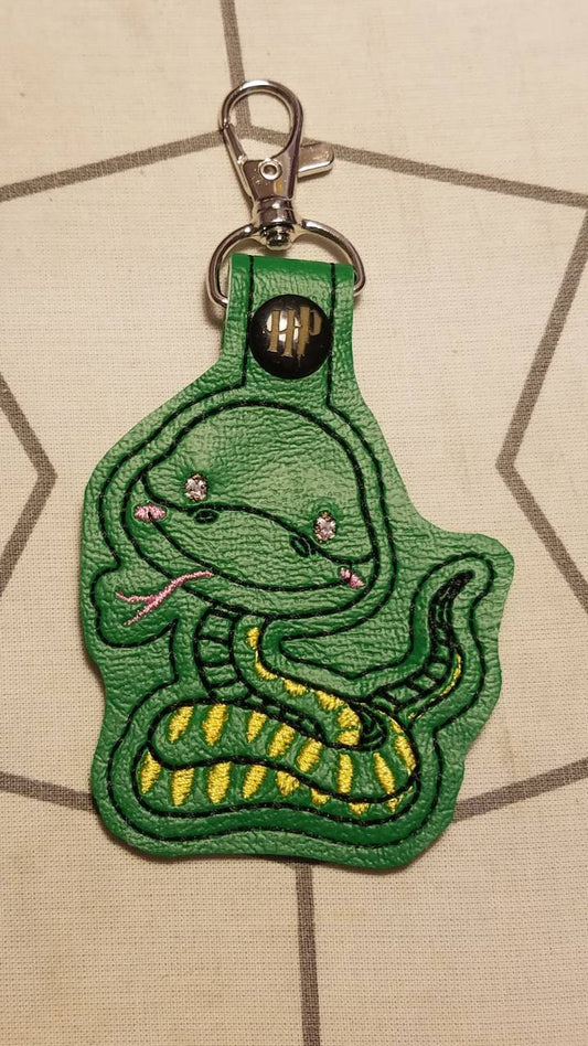 Chibi Snake Embroidered Keychain