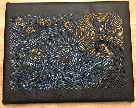 Starry Night Nightmare Embroidered Wall Hanging