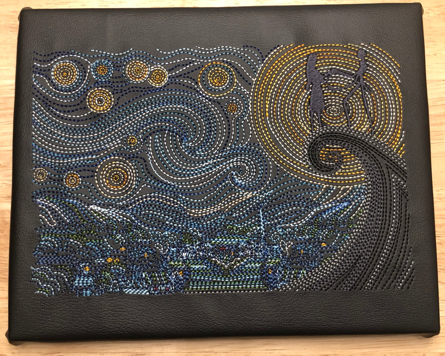 Starry Night Nightmare Embroidered Wall Hanging