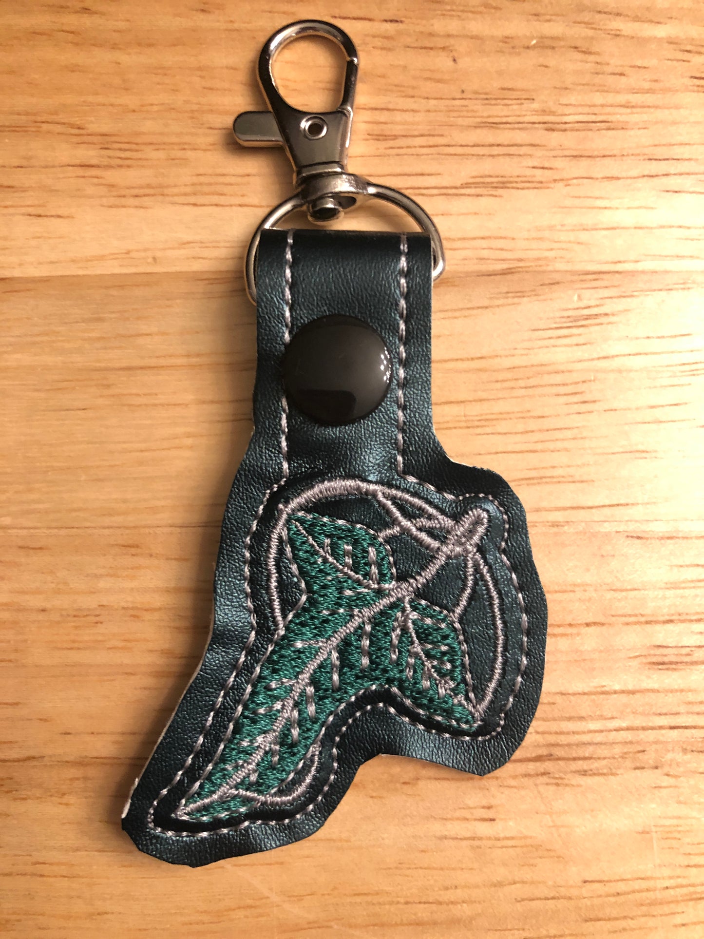 Leaf Embroidered Keychain