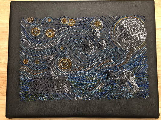 Starry Night Bad Guys Embroidered Wall Hanging