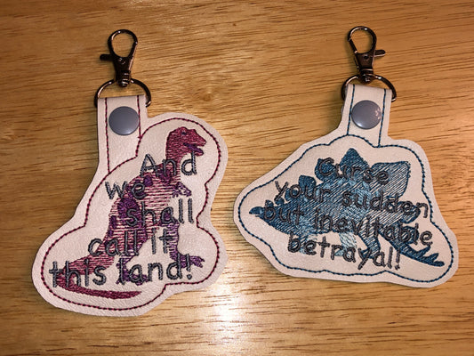 Dinosaur set Embroidered Keychain