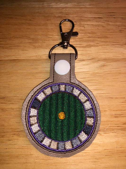 Round Door Embroidered Keychain